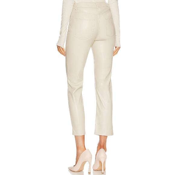Jonathan Simkhai River High Rise Ceramic Cream Vegan Leather Pants 10 - Picture 4 of 12